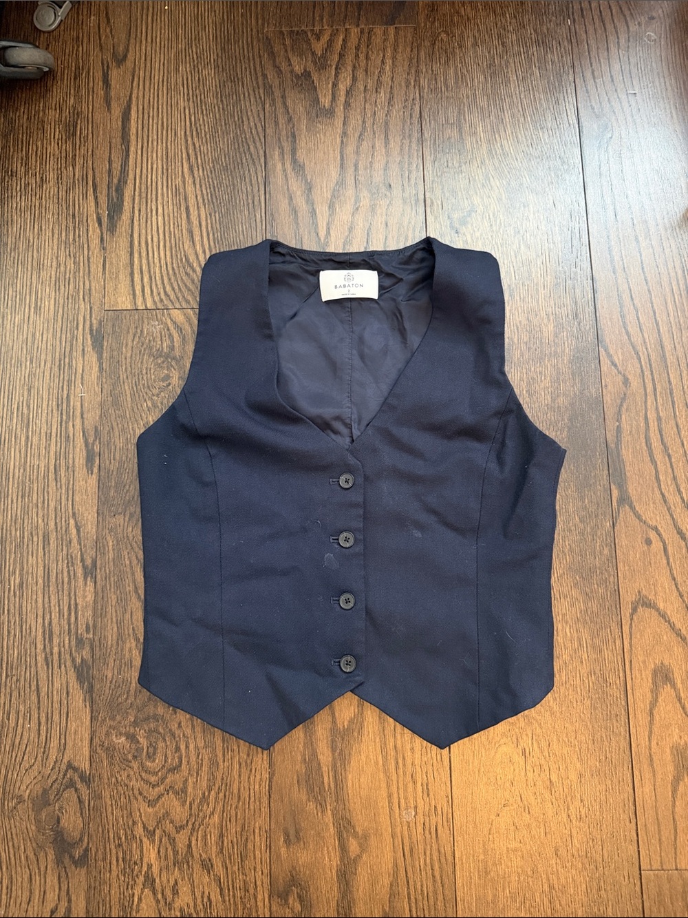 Babaton Navy Button-Front Women's Vest